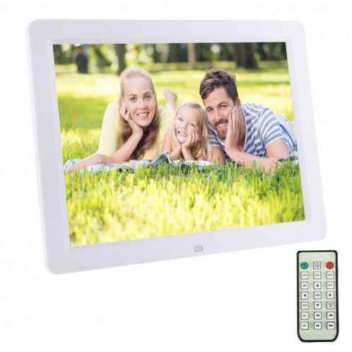 Cadre photo numérique 12.0 pouces avec support de télécommande Carte SD / MMC / MS et USB, blanc (1200) (blanc) SC126W6-38