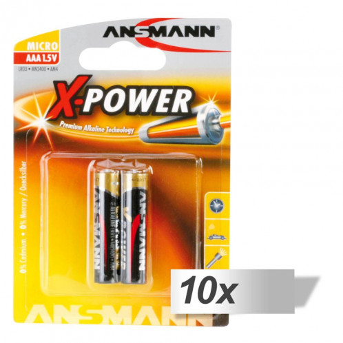 10x2 Ansmann Alcaline Micro AAA LR 03 X-Power 486754-32