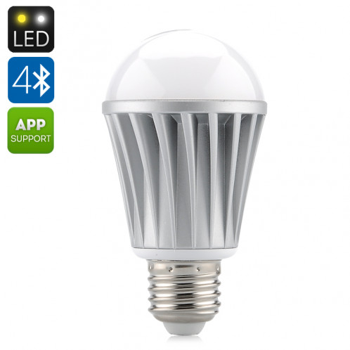 Ampoule LED 7W E27 RGBW Bluetooth 550 lumens / Application pour iOS + Android / LED Epistar / Angle 120 degres C79807-31