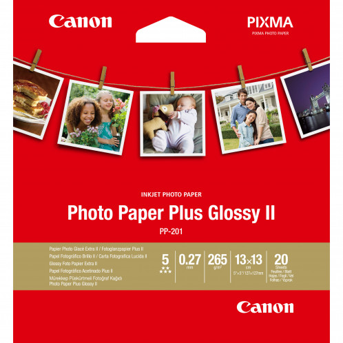 Canon PP-201 13x13cm 20 feuilles Photo Paper Plus Glossy II 265 g 252079-32