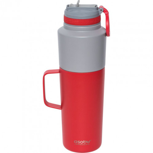 Asobu Twin Pack Bottle avec Mug Rouge, 0.9 L + 0.6 L 766460-32