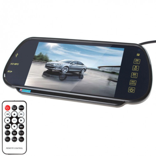 Moniteur de rétroviseur de voiture LCD TFT PZ-710 7,0 pouces avec télécommande, lecteur Bluetooth / MP5 de soutien SH3861667-38