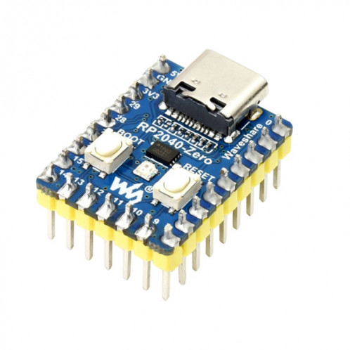 Waveeshare RP2040-ZERO PICO-CI MCU Board basé sur Raspberry Pi MCU RP2040, avec une mini version de la tête de tête SW02261825-37