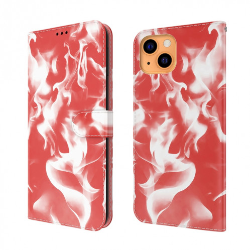 Modèle de brouillard nuage Horizontal Flip Cuir Coating avec support et portefeuille et portefeuille pour iPhone 13 (rouge) SH102F1420-36