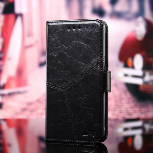 Couture géométrique Horizontal Flip TPU + PU Coque en cuir avec porte-carte Slots & Portefeuille pour iPhone 13 Pro (Noir) SH103A661-37