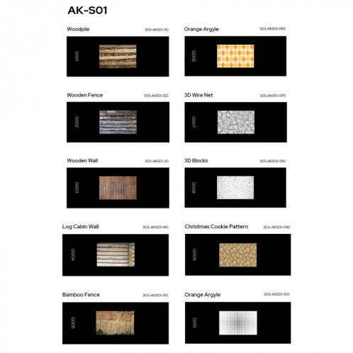 Godox AK-S01 Ensemble de diapositives de collection de transparents 10 en 1 pour kit de projection Godox AK-R21 SG1501829-35