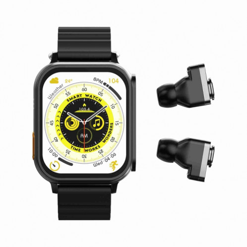 N22 2 en 1 1,96 pouces HD Display Sport Bluetooth Call Earphone Smart Watch (Noir) SH201C1856-317