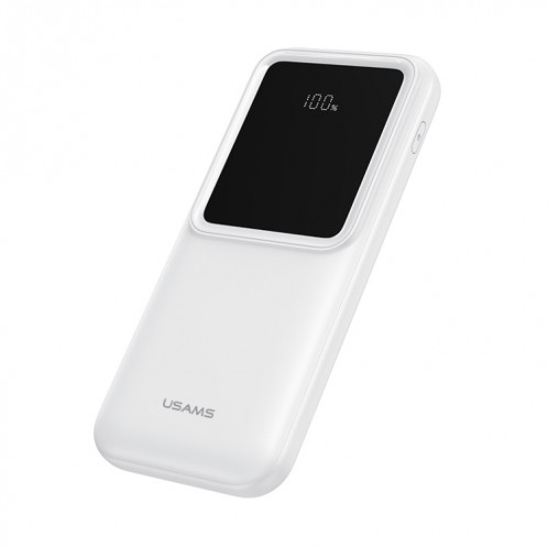 USAMS US-CD194 10000mAh 10W Banque d'alimentation à affichage numérique portable avec câble (Blanc) SU301B1753-37