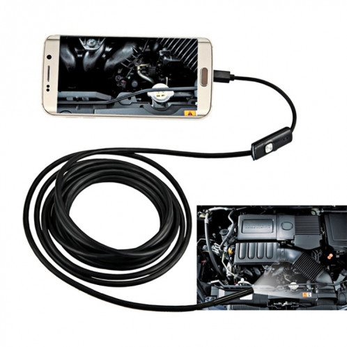 Caméra d'inspection de tube de serpent d'endoscope micro USB étanche AN97 pour pièces de téléphone mobile Android à fonction OTG, avec 6 LED, diamètre de l'objectif : 5,5 mm (longueur : 3,5 m) SH501D1825-39