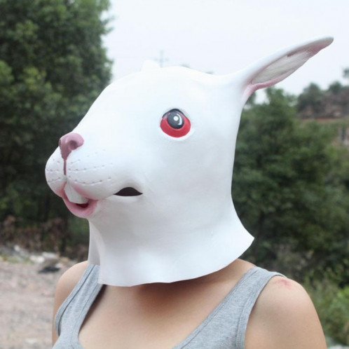 Masque populaire de lapin d'émulsion de mascarade de masque de Halloween populaire avec les oreilles de villus pour les hommes et les femmes SH06641233-34