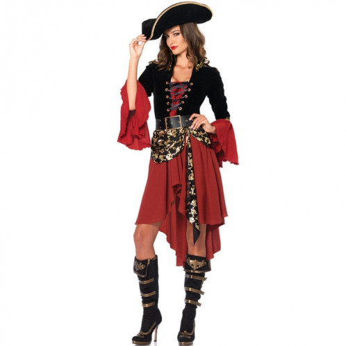 Cruel Seas Capitaine Buccaneer Pirate Cosplay Costume Femmes Sexy Halloween Déguisements Vêtements, Poitrine: environ 90cm, Tour de taille: environ 76cm SH35531962-33