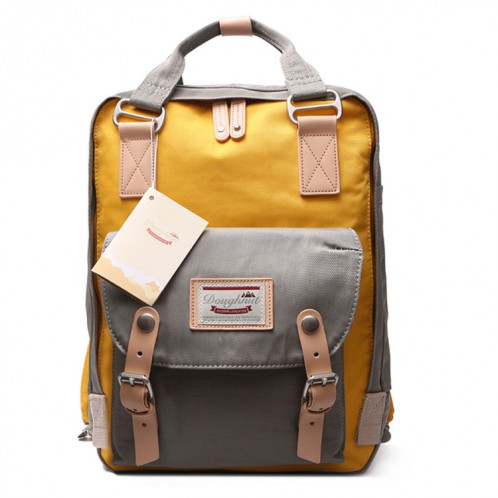 Mode sac à dos de voyage décontracté pour ordinateur portable sac étudiant avec poignée, taille: 38 * 28 * 15 cm (gris + jaune) SH665K1929-36