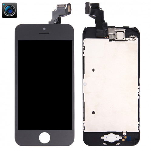 iPartsBuy 4 en 1 pour iPhone 5C (caméra frontale + LCD + cadre + pavé tactile) Assembleur de numériseur (noir) SI001B443-38