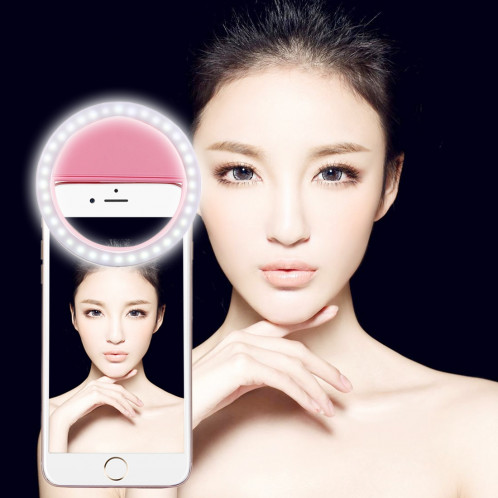 Chargeur Selfie Beauté Lumière, Pour iPhone, Galaxy, Huawei, Xiaomi, LG, HTC et autres téléphones intelligents avec clip réglable et câble USB (rose) SH394F1293-38