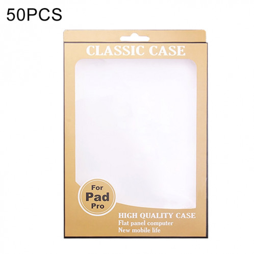 50 PCS Package Packaging Package Boîte de vente au détail pour étui en cuir iPad Pro 12.9 pouces, taille: 316 * 232 * 20mm SH6014727-35