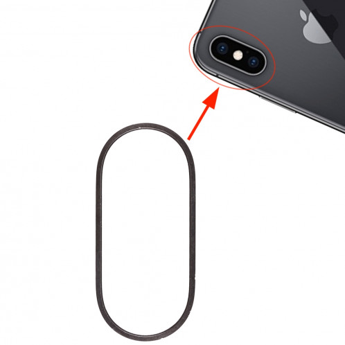 Anneau de protection en métal pour lentille en verre de caméra arrière pour iPhone XS et XS Max (Noir) SH312B920-34