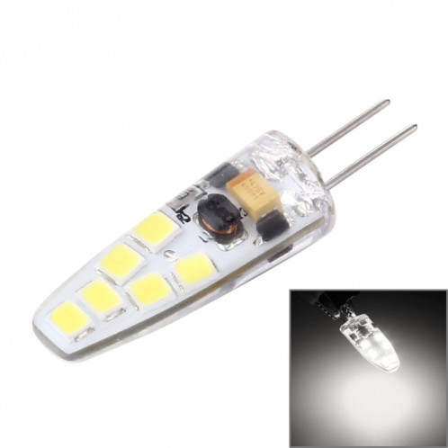 Ampoule de maïs G4 2W 180LM, 12 LED SMD 2835 Silicone, DC 12V, petite taille: 4.1x1x1cm (lumière blanche) SH94WL77-37