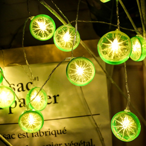 3m citron tranche prise USB romantique LED chaîne vacances lumière, lampe décorative fée chaleureuse style fée de 20 LED pour Noël, mariage, chambre à coucher (vert) SH540G1665-33