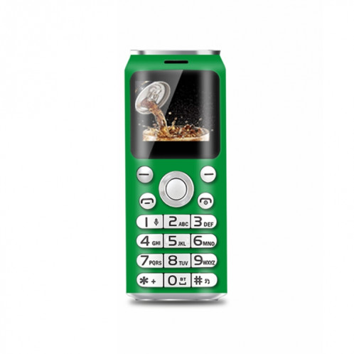 Mini téléphone mobile Satrend K8, 1,0 pouce, casque de numérotation Bluetooth mains libres, musique MP3, double SIM, réseau: 2G (vert) SH295G1238-317