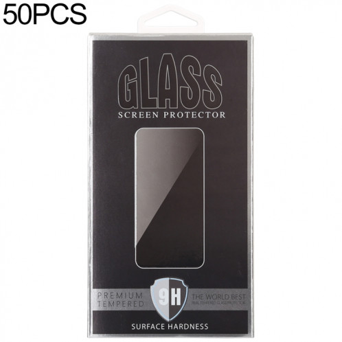 50 PCS papier extérieur + boîte d'emballage intérieure en plastique pour protecteur d'écran en verre trempé SH6809409-32