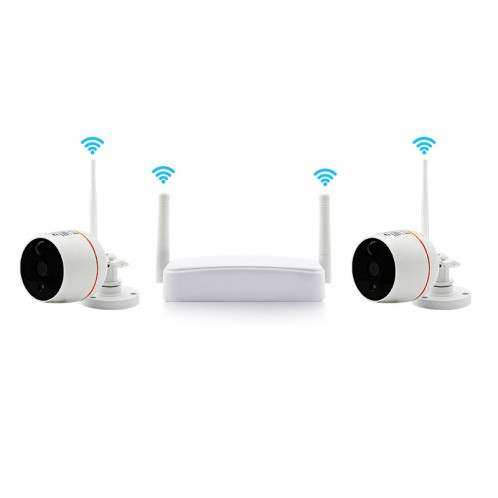 Kit sans fil d'intérieur d'intérieur d'appareil-photo d'IP IR de sécurité de 4CH HD 1080P, vision nocturne de soutien / détection de PIR / carte audio bi-directionnelle et de SD (128GB maximum, SH091W1071-311