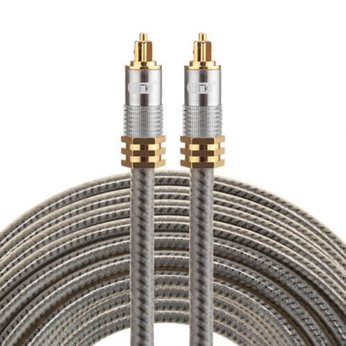 EMK YL-A 15m OD8.0mm Câble audio numérique Toslink mâle / mâle à tête en métal plaqué or SH07781536-37