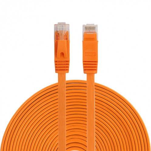Câble réseau LAN plat Ethernet ultra-plat 15m CAT6, cordon de raccordement RJ45 (orange) S1469E1163-36
