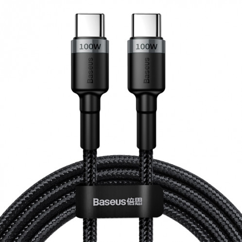 Câble de chargement Flash USB-C / Type-C PD 2.0 100W Baseus Cafule Series, Longueur: 2m (Noir Gris) SB26BH1737-312