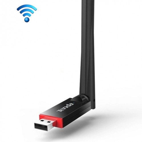 Tenda U6 Portable Adaptateur sans fil USB WiFi 300Mbps Carte réseau externe avec antenne externe 6dBi (noir) ST590B133-37
