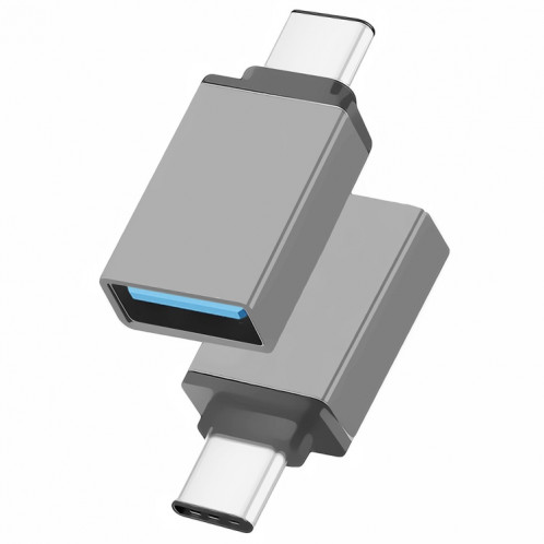 Alliage d'aluminium USB-C / Type-C 3.1 mâle vers USB 3.0 femelle adaptateur de données / chargeur, Adaptateur de données/chargeur USB-C / Type-C 3.1 mâle vers USB 3.0 femelle en alliage d'aluminium (gris) SH660H1560-37