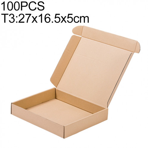 Boîte d'emballage de 100 pièces en papier kraft, taille: T3, 27x16.5x5cm SH2624923-37