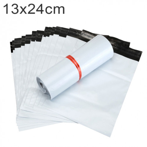 100 PCS / Rouleau Épais Sac D'emballage Express Sac Sac En Plastique Imperméable, Taille: 13x24cm (Blanc) SH628W1838-36