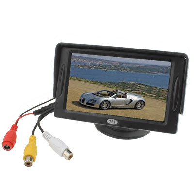 Moniteur de rétroviseur de voiture LCD TFT de 4,3 pouces avec support et pare-soleil (noir) SH03271991-32
