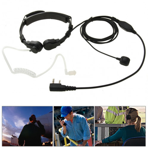 Oreillette Transceiver Écouteur Casque pour talkie-walkie, 3.5mm + 2.5mm Plug (Noir) SO695B1290-39