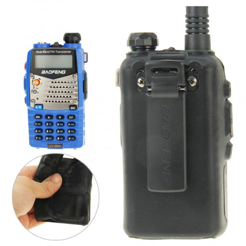 Housse en silicone Pure Color pour talkies-walkies série UV-5R (Noir) SH696B419-38