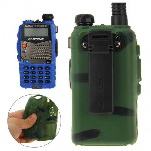 Étui en silicone Pure Color pour talkies-walkies série UV-5R (vert) S-38