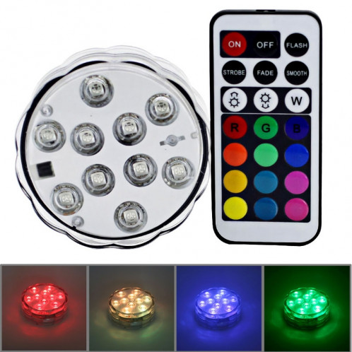 Lampe de plongée à télécommande colorée, 10 LED avec télécommande (blanc) SH461W108-37