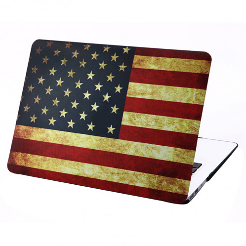 Rétro modèle de drapeau américain givré étui de protection en plastique dur pour Macbook Air 13,3 pouces SH021B303-37
