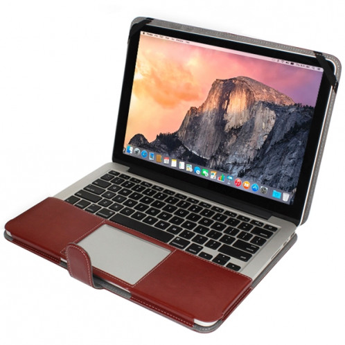 Housse en cuir pour ordinateur portable avec fermoir à pression pour MacBook Pro Retina 13,3 pouces (marron) SH003Z1778-39