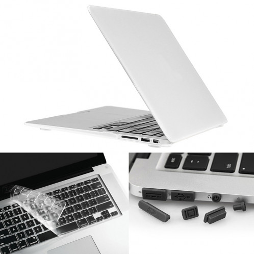 ENKAY pour Macbook Air 11,6 pouces (version US) / A1370 / A1465 Hat-Prince 3 en 1 Coque de protection en plastique dur givré avec clavier de protection et prise de poussière de port (blanc) SE580W256-39