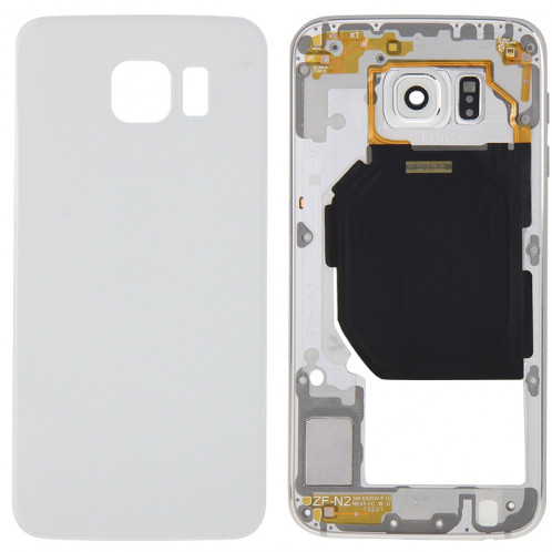 iPartsBuy Remplacement de la couverture de logement complet (panneau de lentille de logement de la plaque arrière + remplacement de la couverture arrière de la batterie) pour Samsung Galaxy S6 / G920F (blanc) SI180W1239-39
