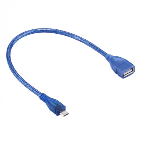 Câble adaptateur de convertisseur de 29 cm Micro USB mâle vers USB 2.0 femelle OTG, 29cm Micro USB Mâle vers USB 2.0 Femelle OTG Convertisseur Câble Adaptateur (Bleu) SHA157305-35