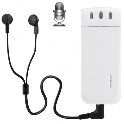 Enregistreur vocal numérique WR-16 Mini Professional 8 Go avec clip de ceinture, format d'enregistrement WAV de soutien (blanc) SH205W736-39