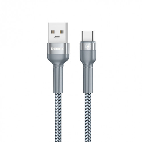 REMAX RC-170 Jany Series 1m 5A USB vers USB-C / Type-C Câble de données de charge rapide en alliage d'aluminium tressé (argent) SR149S1508-34