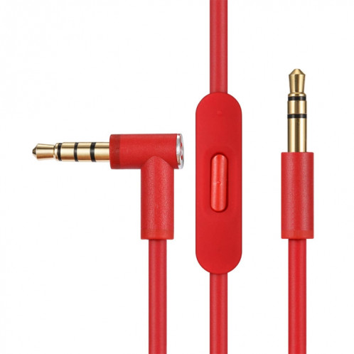 ZS0087 Câble d'écouteur mâle de 3,5 mm à mâle avec micro et câble à câble: 1,4 m (rouge) SH045R1966-37