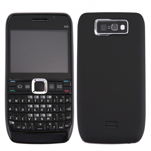 iPartsAcheter pour Nokia E63 Couvercle du boîtier complet (couvercle avant + lunette du cadre du milieu + couvercle arrière de la batterie + clavier) (noir) SI00BL481-38