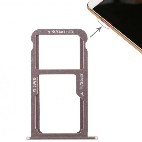 Bac Carte SIM + Bac Carte SIM / Carte Micro SD pour Huawei G9 Plus (Mocha Gold) SH88MJ1871-36