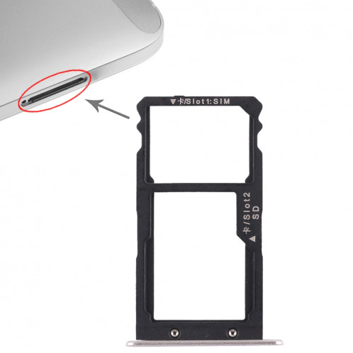 Bac Carte SIM + Bac Carte SIM / Carte Micro SD pour Huawei G8 (Argent) SH509S152-36