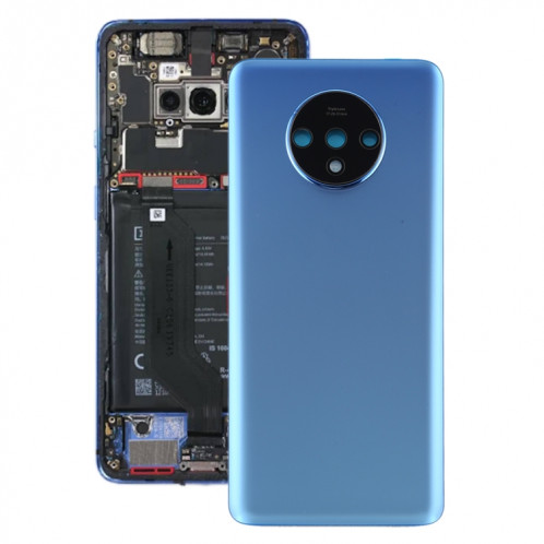 Pour le couvercle arrière de la batterie d'origine OnePlus 7T avec couvercle d'objectif d'appareil photo (bleu) SH29LL1521-36