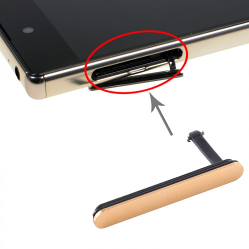 Capuchon de la carte SIM + bloc anti-poussière pour carte Micro SD pour Sony Xperia Z5 Premium (or) SH988J436-34